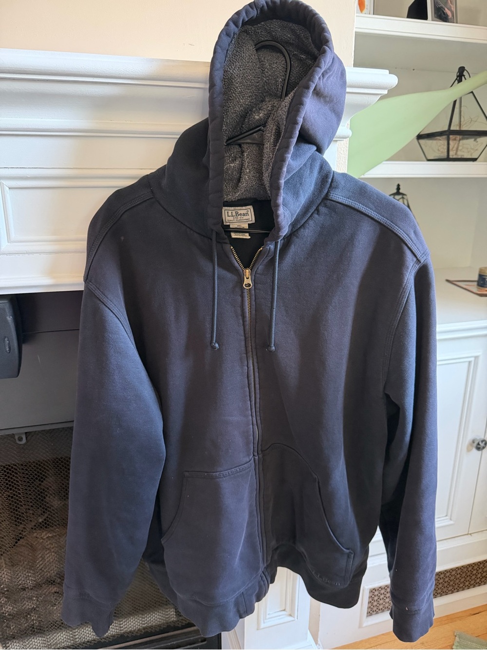 L.L. Bean Heavy Sherpa Lined Hooded Hiking Jacket Large L